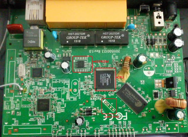 EEPROM chip on the circuit board.