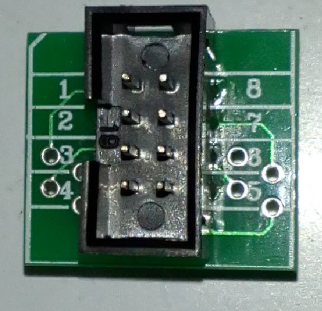 Extra connector aiding in pin identification.